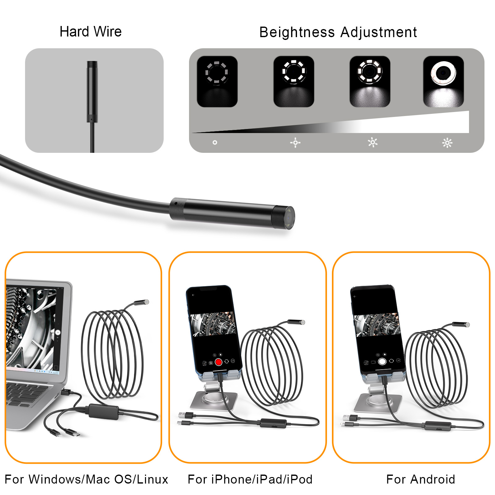 New Arrival 3 in 1 1080P Indus - Endoscope Inspection Camera ulasan dan harga